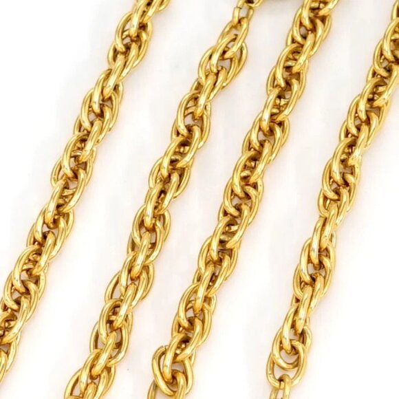 CHANEL CC 31 Rue Cambon Coin Necklace 36" Gold Tone Auth #24590 - Picture 5 of 7